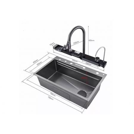 Многофункциональная кухонная мойка iSink Anthracite A-20